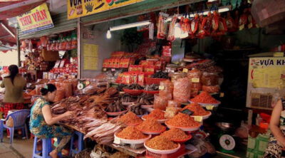 dried seafood in vinh long market
